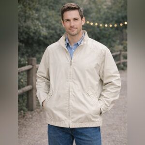 London Fog Lightweight Beige Zip-Front Jacket